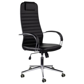 Офисное кресло Brabix Premium Pilot EX-610 CH (хром, кожзам, черное) 532418 в Липецке