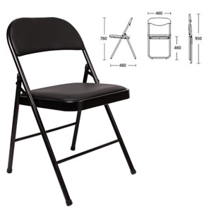 Офисный стул складной Brabix Golf Plus CF-003 Комфорт (черный каркас, кожзам черный) 531566 в Липецке