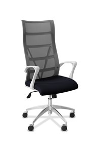 Офисное кресло Топ X белый каркас, сетка/ткань TW / серая/черная в Липецке