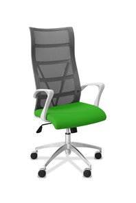 Офисное кресло Топ X белый каркас, сетка/ткань TW / серая/салатовая в Липецке