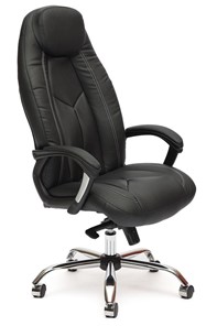Компьютерное кресло BOSS Lux, кож/зам, черный/черный перфорированный, арт.9160 в Липецке