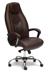 Кресло офисное BOSS Lux, кож/зам, коричневый/коричневый перфорированный, арт.9816 в Липецке
