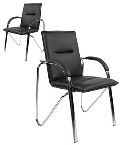 Офисное кресло CHAIRMAN 851 экокожа черная (2 шт. в комплекте) в Липецке
