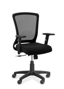 Кресло в офис Фьюжн, сетка/ткань TW / черная/черная в Липецке