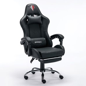 Офисное кресло RABIX "Dexter GM-135", подножка, две подушки, экокожа, черное, 532800 в Липецке