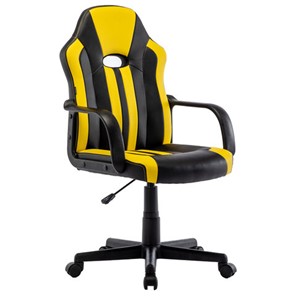 Кресло офисное RABIX "Stripe GM-202", экокожа, черное/желтое, 532510 в Липецке