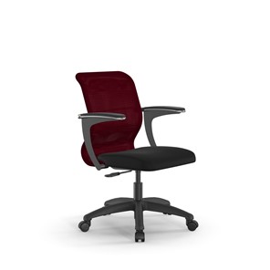 Компьютерное кресло SU-M-4/подл.160/осн.005 бордовый/черный в Липецке
