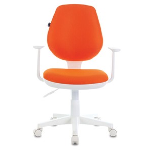 Офисное кресло Brabix Fancy MG-201W (с подлокотниками, пластик белый, оранжевое) 532410 в Липецке