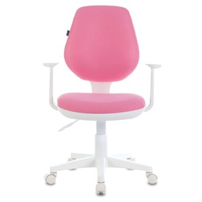 Офисное кресло Brabix Fancy MG-201W (с подлокотниками, пластик белый, розовое) 532409 в Липецке