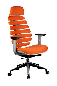 Кресло компьютерное Riva Chair SHARK (Оранжевый/серый) в Липецке