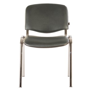 Офисный стул Brabix Iso CF-001 (хромированный каркас, кожзам серый) 531426 в Липецке