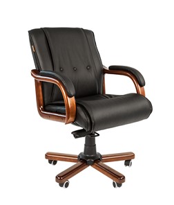 Компьютерное кресло CHAIRMAN 653M кожа черная в Липецке