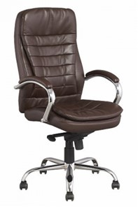 Офисное кресло ДамОфис J 9031-1 экокожа /хром, коричневый в Липецке