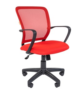 Кресло офисное CHAIRMAN 698 black TW-69, ткань, цвет красный в Липецке