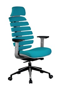 Кресло офисное Riva Chair SHARK (Лазурный/серый) в Липецке