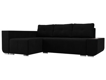 Угловой раскладной диван Амадэус люкс, Черный (микровельвет) в Липецке