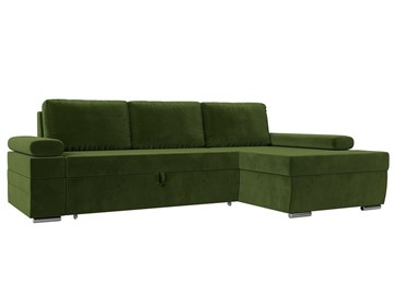 Угловой диван с оттоманкой Канкун, Зеленый (микровельвет) НПБ в Липецке
