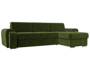 Угловой раскладной диван Лига-025, Зеленый (Микровельвет) в Липецке