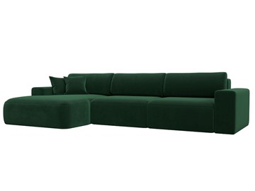 Угловой диван Лига-036 Классик лонг, Зеленый (велюр) в Липецке