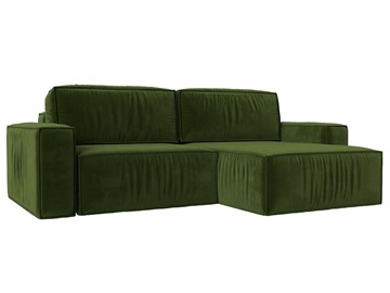 Угловой раскладной диван Прага Классик, Зеленый (микровельвет) в Липецке