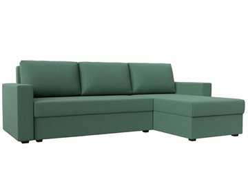 Угловой диван с оттоманкой Траумберг Лайт, Амур зеленый (Рогожка) в Липецке