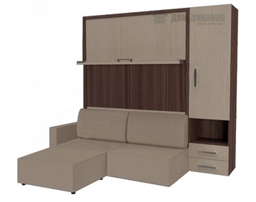 Подъемная кровать Кровать-трансформер Smart (ШП+КД 1600+Пуф), шкаф правый, левый подлокотник в Липецке