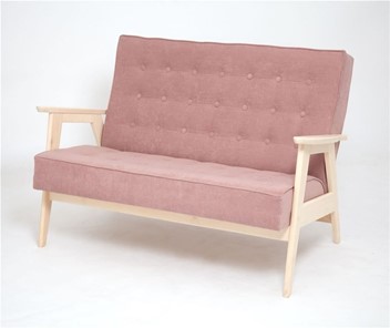 Прямой диван Ретро, двухместный (беленый дуб / RS 12 - розовый) в Липецке