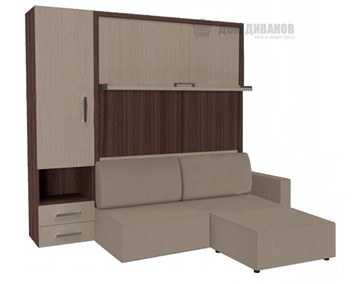 Шкаф-кровать Кровать-трансформер Smart (ШЛ+КД 1400+Пуф), шкаф левый, правый подлокотник в Липецке