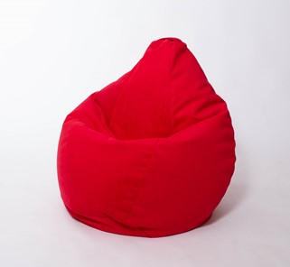 Кресло-мешок Груша большое, велюр однотон, красное в Липецке