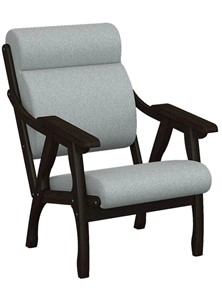 Кресло в гостиную Вега 10 ткань серый, каркас венге в Липецке