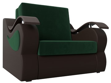 Кресло-кровать Меркурий (60), Зеленый\Коричневый (Велюр\Экокожа) в Липецке