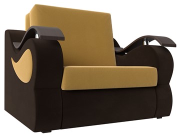 Раскладное кресло Меркурий (60), Желтый\коричневый (Микровельвет\Экокожа) в Липецке