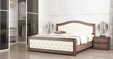 Спальная кровать СВ-Стиль Стиль 3, 160х200, кожзам, с основанием в Липецке