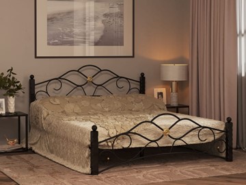 Кровать двуспальная Гарда 3, 160х200, черная в Липецке