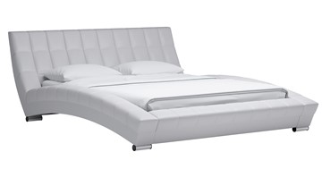 Кровать в спальню Оливия 160 арт. Марика 483 к/з (белый) с основанием в Липецке
