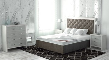 Двуспальная кровать с механизмом Сарма Манхэттен 160х200 (с коробом), высота спинки - 140 см в Липецке