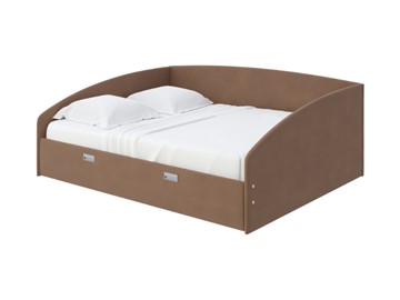 Спальная кровать Bono 160х200, Велюр (Forest 514 Светло-коричневый) в Липецке