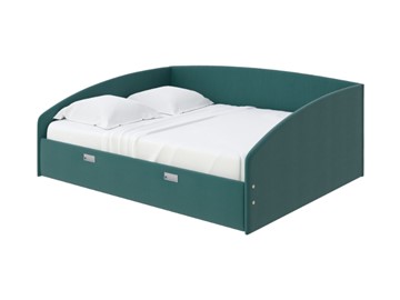Спальная кровать Bono 160х200, Велюр (Forest 560 Морская волна) в Липецке