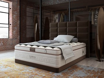 Двуспальная кровать Chocolate Compact/Basement 180х200, Микровелюр (Manhattan Лесной каштан) в Липецке