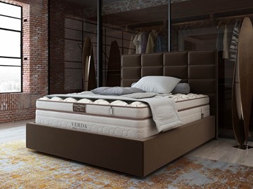 Кровать в спальню Chocolate Compact/Island M 160х200, Микровелюр (Manhattan Лесной каштан) в Липецке