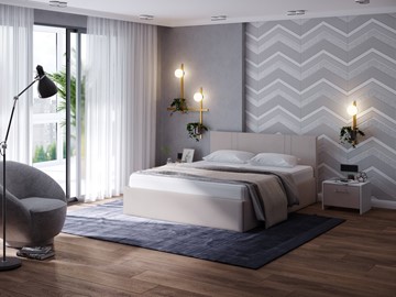 Кровать в спальню Helix Plus 180х200, Велюр (Ultra Суфле) в Липецке