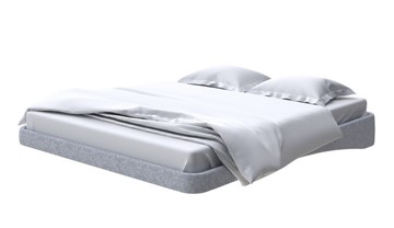 Кровать двуспальная парящая 160х200, Рогожка (Levis 83 Светло-Серый) в Липецке