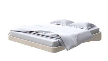 Кровать двуспальная парящая 160х200, Велюр (Ultra Песочный) в Липецке