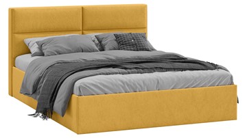 Кровать с мягким изголовьем Глосс Тип 1 (Микровелюр Wellmart Yellow) в Липецке