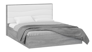 Кровать с мягким изголовьем Миранда тип 1 (Дуб Гамильтон/Белый глянец) в Липецке