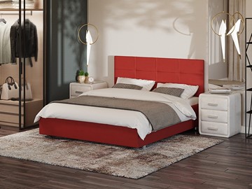 Кровать 2-спальная Proson Neo 160х200, Велюр (Forest 13 Красный) в Липецке
