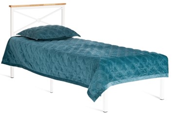 Спальная кровать Iris (mod.9311) дерево гевея/металл, 90*200 см (Single bed), Белый (White) в Липецке