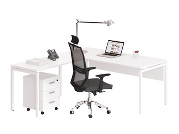 Офисный набор мебели А4 (металлокаркас DUE) белый премиум / металлокаркас белый в Липецке