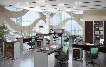 Комплект офисной мебели IMAGO четыре рабочих места, стол для переговоров в Липецке