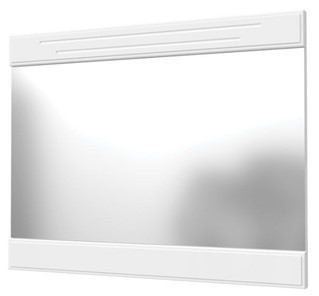 Зеркало навесное Олимп с декоративными планками (белый) в Липецке